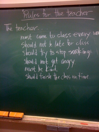 Rules for the teacher